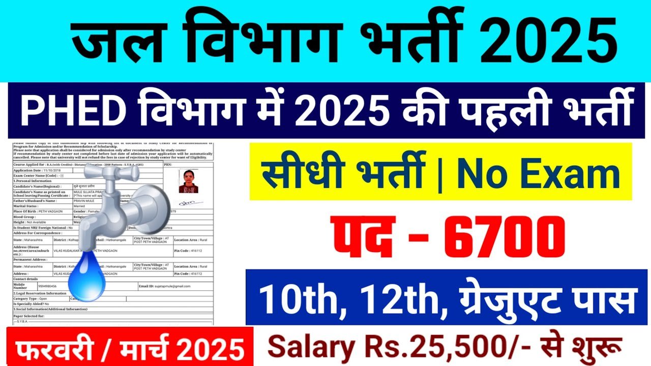 Jal Vibhag Vacancy 2025